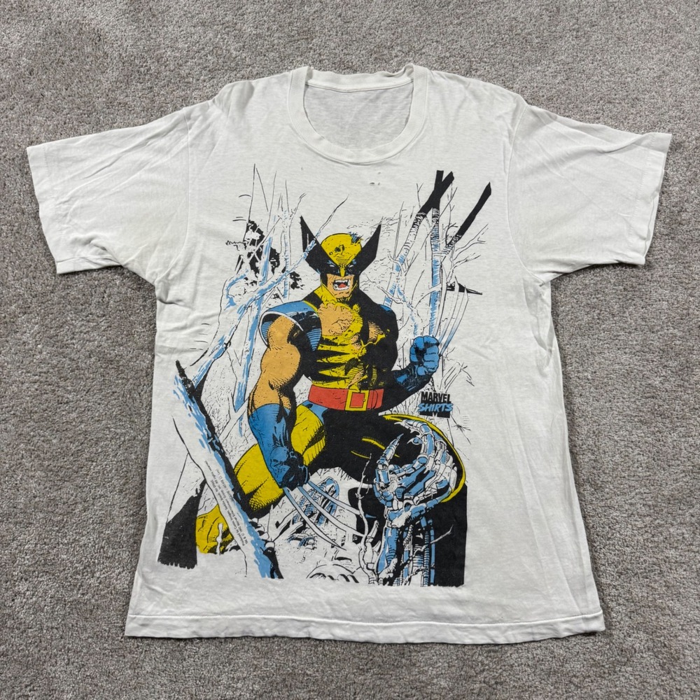 Vintage 1992 Marvel Wolverine Jim Lee T-Shirt Comic Images White Single Stitch L